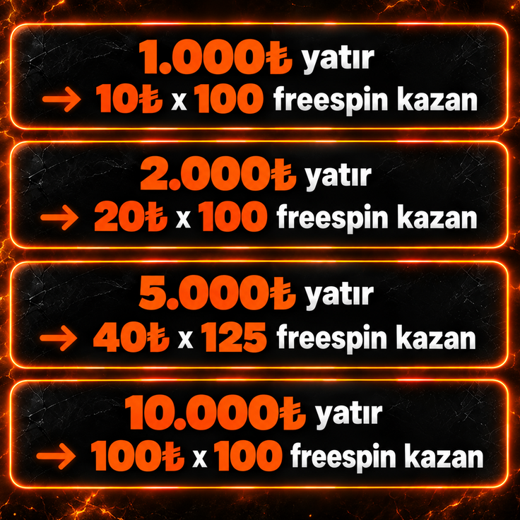 YATIRIMIN KADAR ÇEVRİMSİZ FREESPİN HEDİYE!